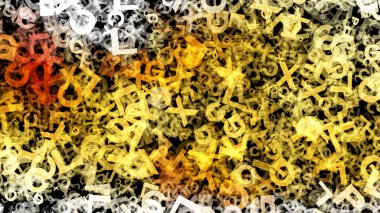 Turuncu Siyah Beyaz Harfler Doku Resim Güzel zarif İllüstrasyon grafik sanat tasarımı