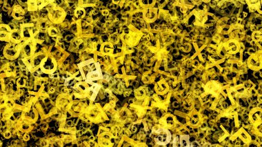 Siyah ve Sarı Dağınık Harfler Doku Resim Güzel zarif İllüstrasyon grafik sanat tasarımı