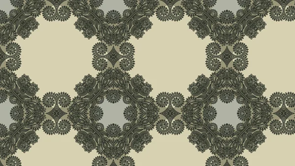 Adorno Vintage Marrón Verde Papel Pintado Patrón Diseño Plantilla Hermosa —  Fotos de Stock