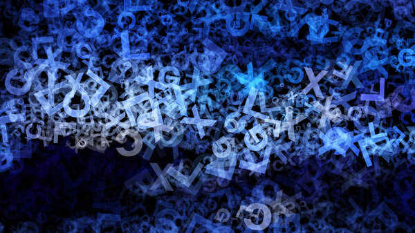 Black and Blue Scattered Alphabet Texture Background Beautiful elegant Illustration graphic art design
