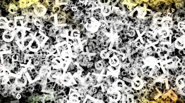 Siyah Beyaz Kaos Alfabe Harfler Doku Güzel zarif İllüstrasyon grafik sanat tasarımı