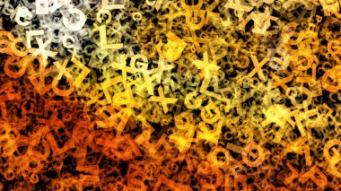 Turuncu ve Siyah Dağınık Alfabe Harfler Doku Güzel zarif İllüstrasyon grafik sanat tasarımı