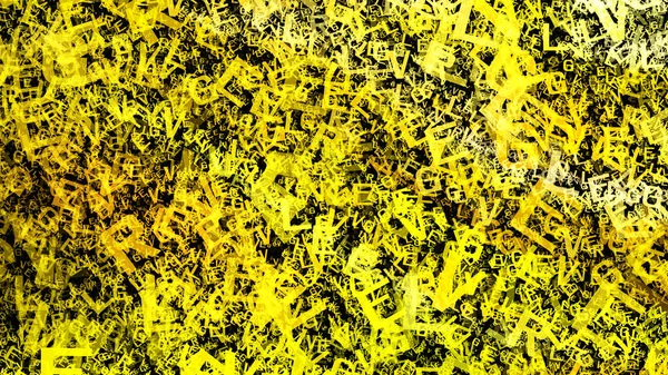 Μαύρο Και Κίτρινο Διάσπαρτο Αλφάβητο Υφή Φόντο Όμορφη Κομψή Απεικόνιση — Φωτογραφία Αρχείου