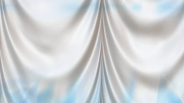 Abstrakte Blaue Und Weiße Satin Draperie Hintergrund Schön Elegant Illustration — Stockfoto