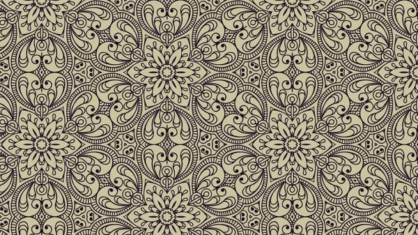 Bruin Vintage Sier Patroon Behang Sjabloon Mooie Elegante Illustratie Grafische — Stockfoto