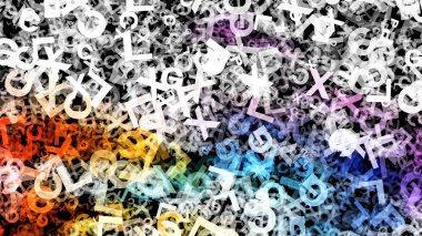 Renkli Kaotik Alfabe Harfler Doku Güzel zarif İllüstrasyon grafik sanat tasarımı