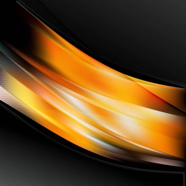 Soyut Turuncu ve Siyah Dalga İş Arka Plan İllüstrasyon Güzel zarif İllüstrasyon grafik sanat tasarımı