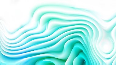 Soyut 3d Turkuaz ve Beyaz Kavisli Çizgiler Arka Plan Güzel zarif İllüstrasyon grafik sanat tasarımı
