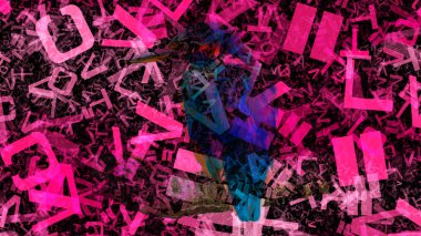 Pembe ve Siyah Dağınık Harfler Doku Arka Plan Resim Güzel zarif İllüstrasyon grafik sanat tasarımı