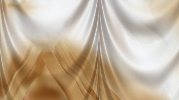 Abstrakcja Brown Biały Jedwabny Draperia Tkanina Tło Piękny Elegancki Ilustracja — Zdjęcie stockowe
