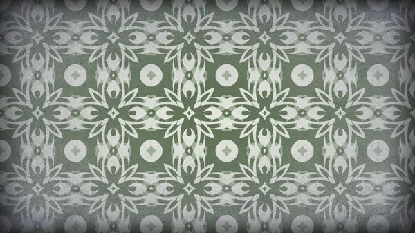 Zöld Szürke Vintage Dekoratív Floral Dísz Háttér Pattern Design Sablon — Stock Fotó