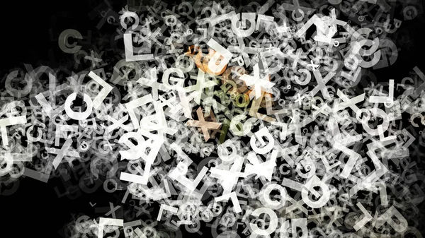 Bianco Nero Chaotic Letters Texture Image Bella Elegante Illustrazione Grafica — Foto Stock