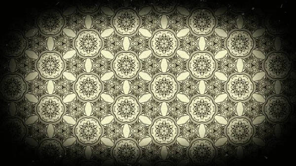 Nero Beige Vintage Pattern Floreale Sfondo Grafico Bella Elegante Illustrazione — Foto Stock