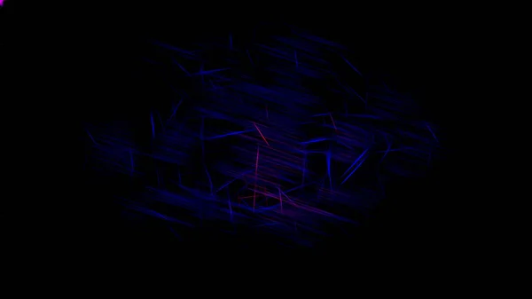 Abstrait Noir Bleu Fractal Lumineux Chaotique Lignes Lumière Arrière Plan — Photo