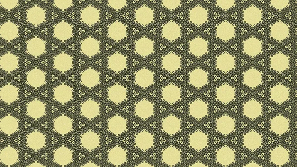 Green Beige Vintage Ornamental Pattern Wallpaper Beautiful Elegant Illustration Graphic — Stock Photo, Image