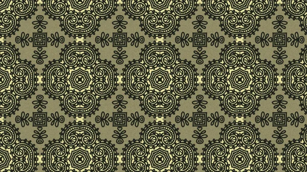 Brown Verde Vintage Ornamento Wallpaper Pattern Design Bella Elegante Illustrazione — Foto Stock