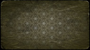 Yeşil ve Siyah Vintage Çiçek Desen Arka Plan Güzel zarif İllüstrasyon grafik sanat tasarımı