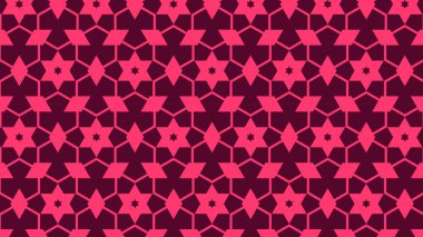 Pembe soyut yıldız deseni, vektör illüstrasyonu