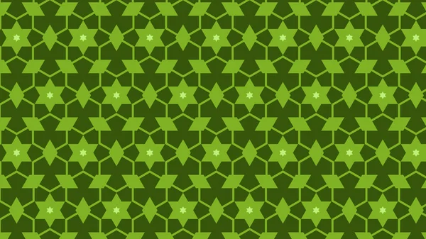 Green Abstract Stars Pattern Vector Illustration — Stock Vector