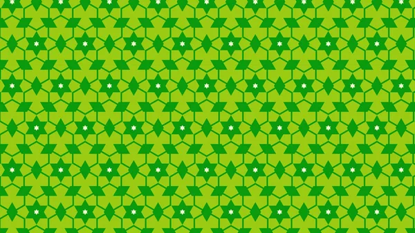 Patrón Estrellas Abstractas Verdes Ilustración Vectorial — Vector de stock
