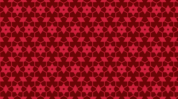 Rött Abstrakt Stjärnmönster Vektorillustration — Stock vektor