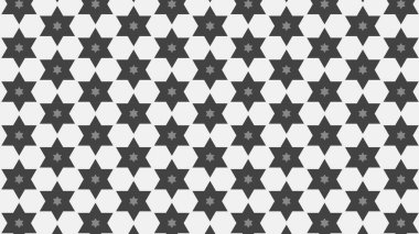 Gri soyut yıldız deseni, vektör illüstrasyonu