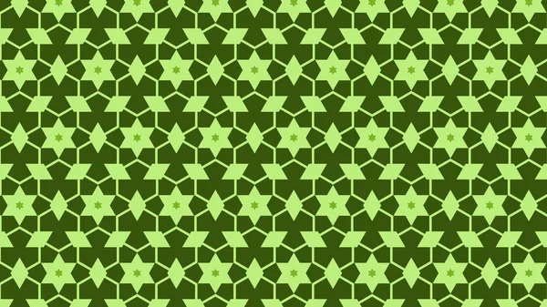 Groen Abstract Sterren Patroon Vector Illustratie — Stockvector