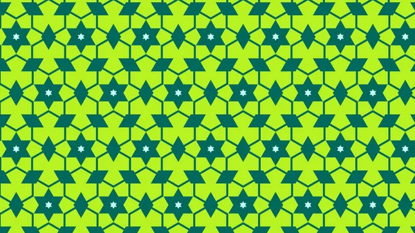 Patrón Estrellas Abstractas Verdes Ilustración Vectorial — Vector de stock