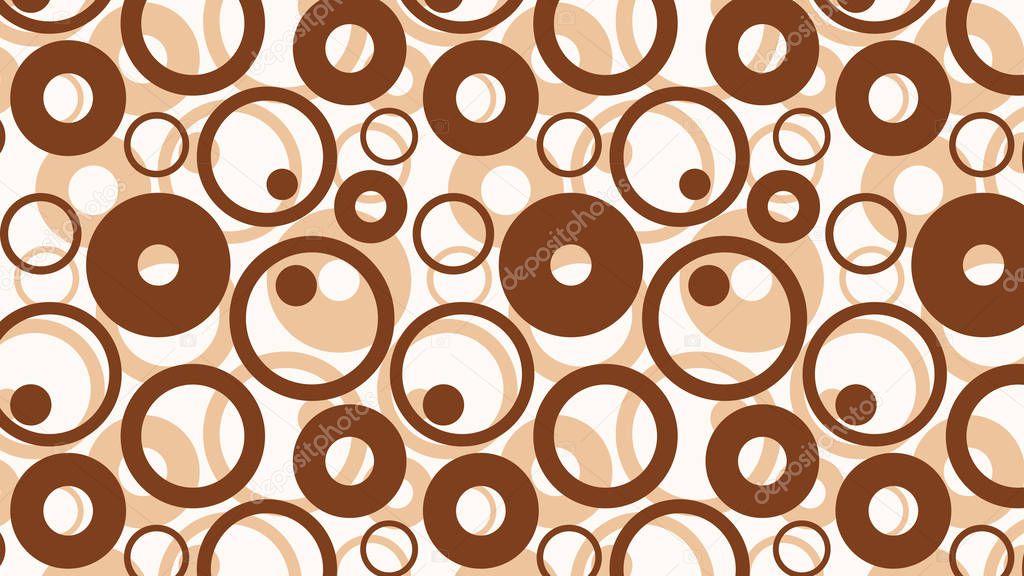 abstract brown circles pattern, vector illustration