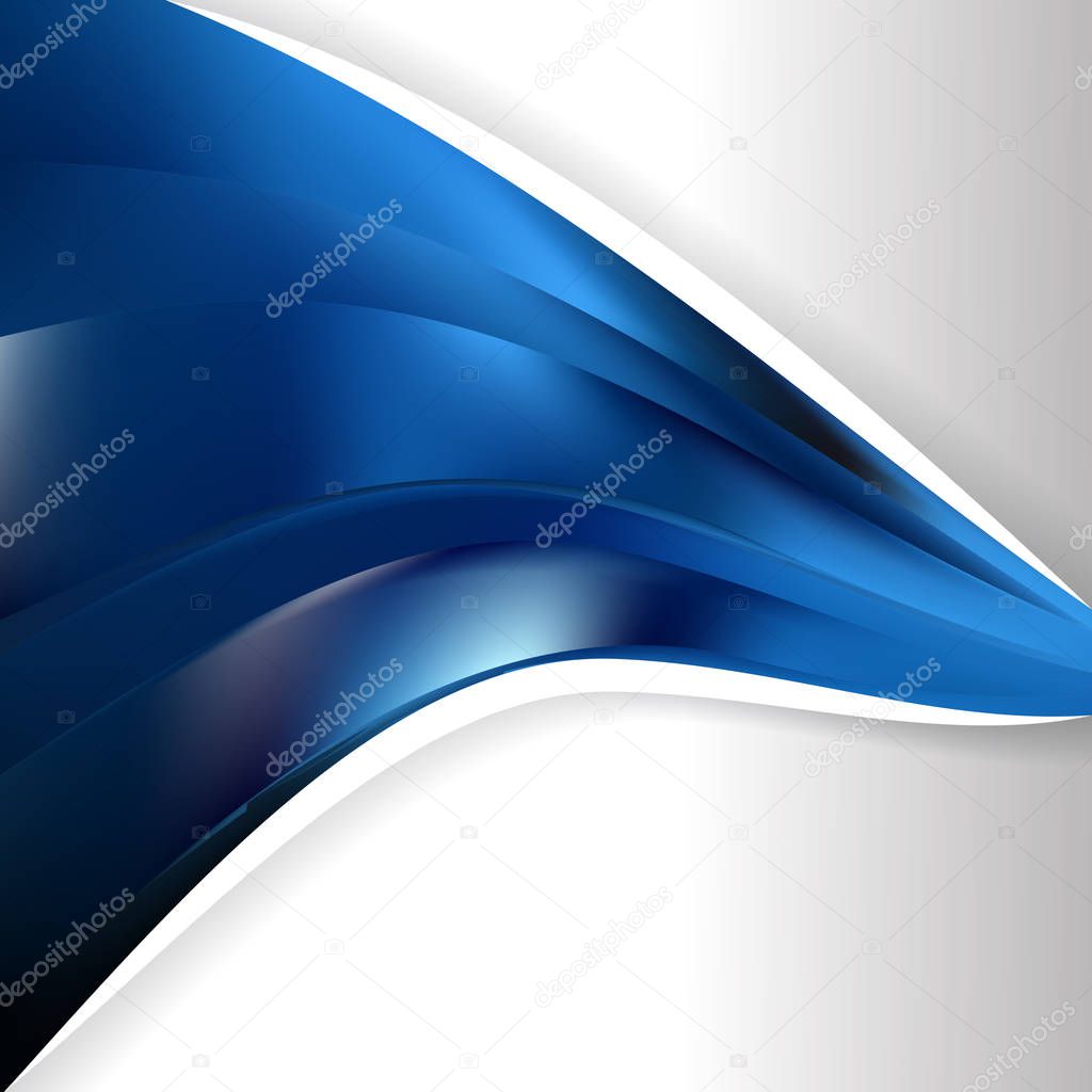 abstract black and blue wave business background, vector illustration