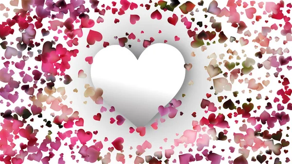 Amor Corações Fundo Quadro Completo Vetor Ilustração Fevereiro Cartão Cartão —  Vetores de Stock