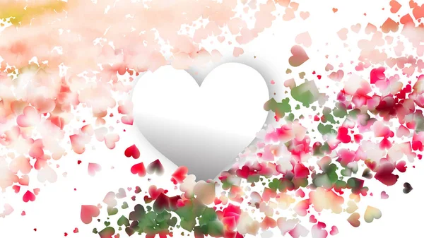 Coeur Amour Fond Illustration Vectorielle Plein Cadre Carte Février Carte — Image vectorielle