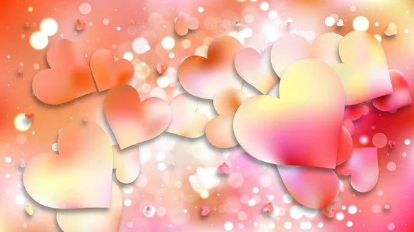 Coeur Amour Fond Illustration Vectorielle Plein Cadre Carte Février Carte — Image vectorielle