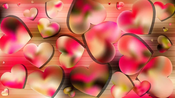 Повна Рамка Векторна Ілюстрація Картка Лютого Денна Листівка Валентинки Сердечками — стоковий вектор