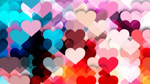 Coeur Amour Fond Illustration Vectorielle Plein Cadre Carte Février Carte — Image vectorielle