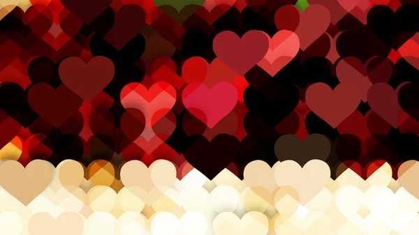 全框矢量插画 2月14日卡片 有心脏的情人节卡片 — 图库矢量图片