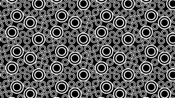 Plein Cadre Noir Blanc Motif Cercles Fond Vectoriel — Image vectorielle