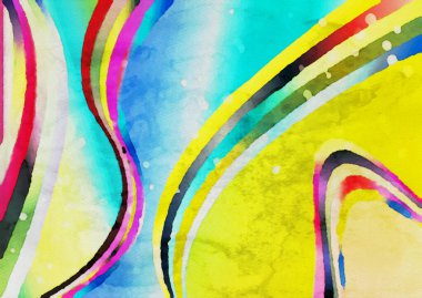 Eğri dalgalar, renkli soyut arkaplan 