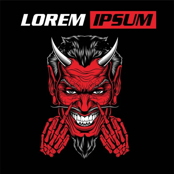 Lucifer, kötü, şeytani iblis vektör el çizimi