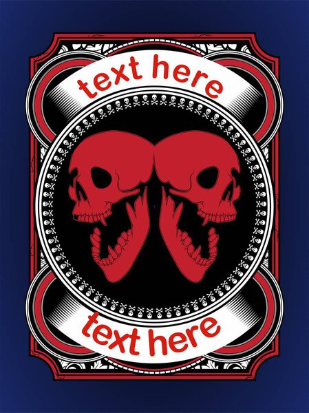 два вектора черепа, детальный рисунок руки
