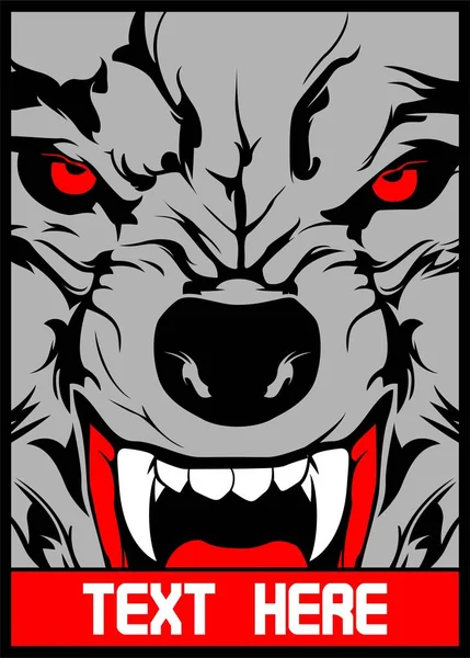 Vektorwolf mit spitzen Zähnen — Stockvektor