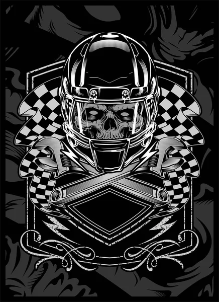 Cráneo con dibujo a mano helmet.vector — Vector de stock