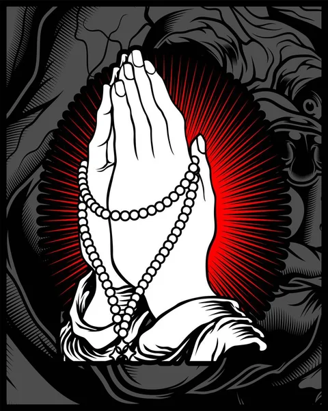 Tangan berdoa - Stok Vektor
