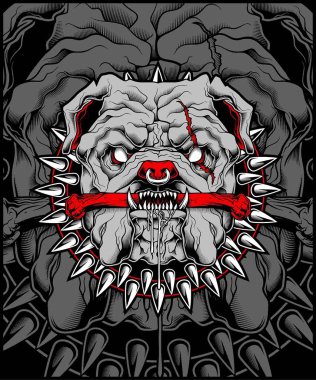 Mean Bulldog Mascot Illustration clipart