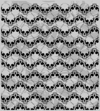 Skulls seamless pattern - Vector clipart