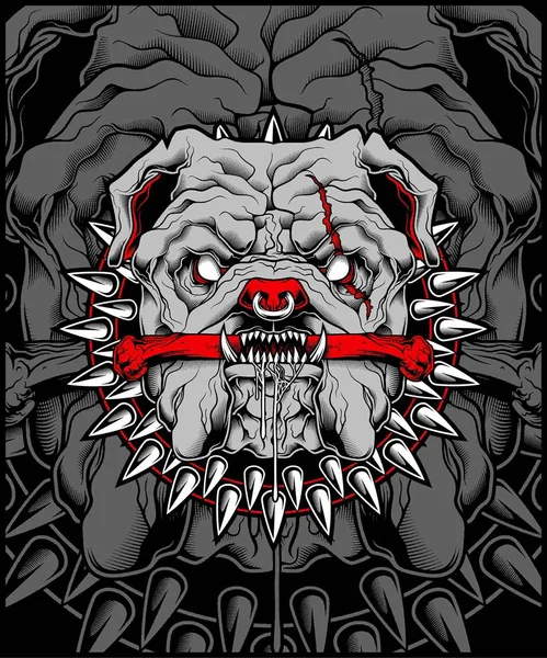 Ilustración media de la mascota de Bulldog — Vector de stock