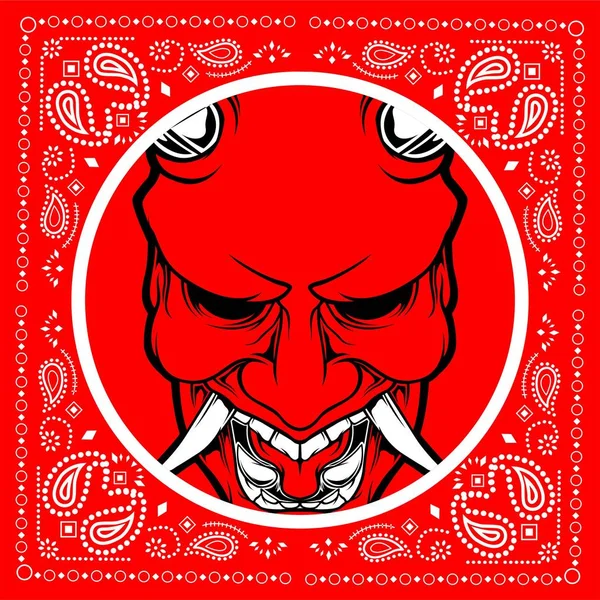 Bandana skull demon — Stock Vector