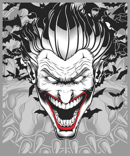 Lucifer, evil, demon, joker hand drawing vector —  Vetores de Stock