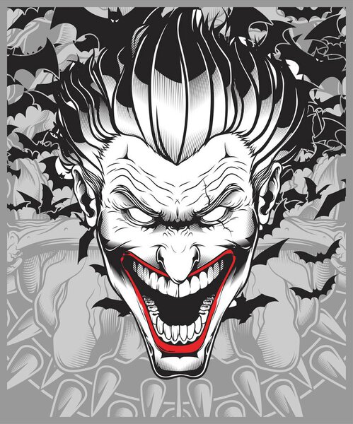 lucifer,evil,demon,joker hand drawing vector