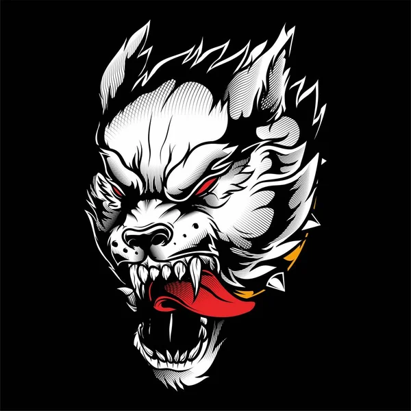 Lobo vector mano dibujo — Vector de stock